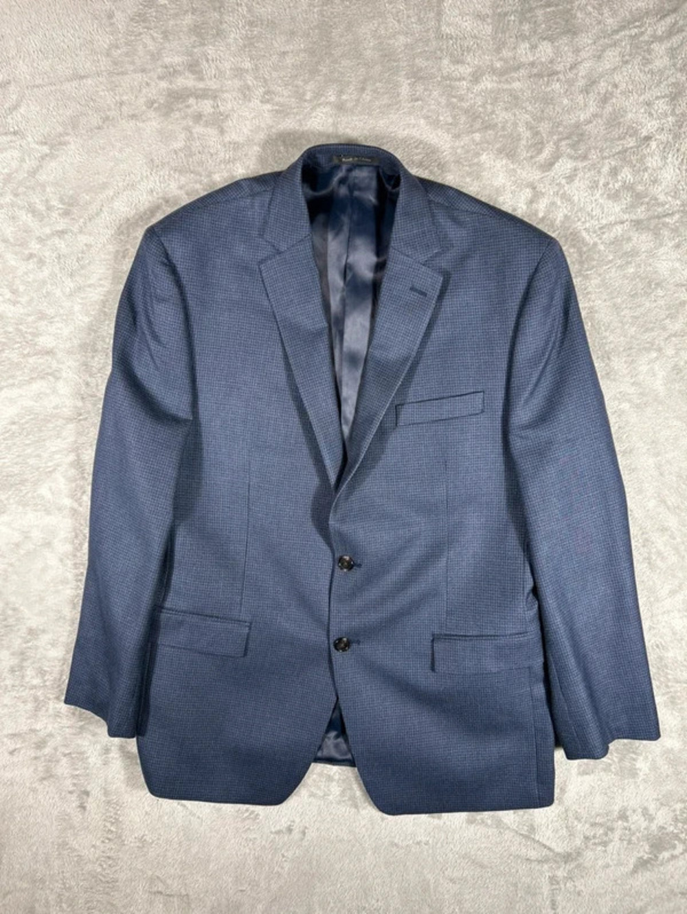 lauren ralph lauren mens blazer 42R silk wool blend blue textured sport coat